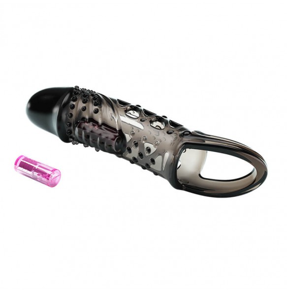 PRETTY LOVE - Cecelia Vibrating Penis Sleeve With Ball Strap (L:14cm - D:4cm)